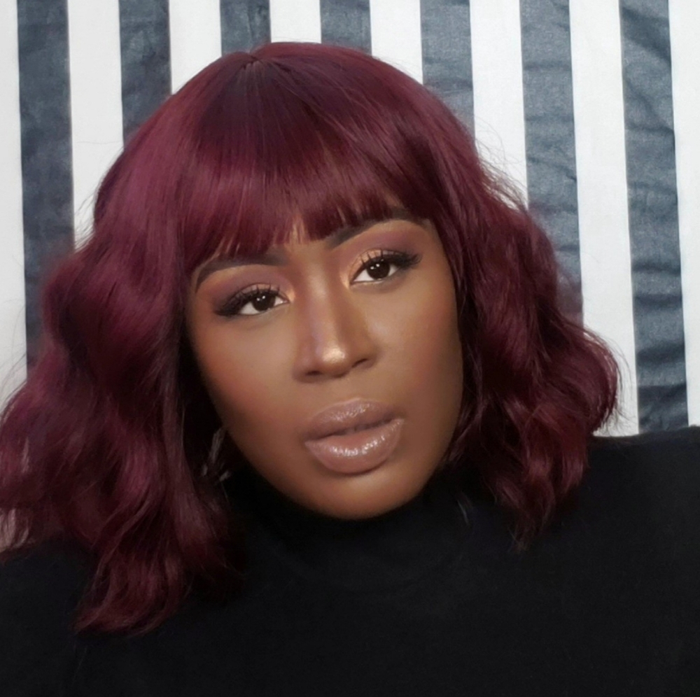 Burgundy Synthetic Bob Wig w/Bangs from FOR SALE